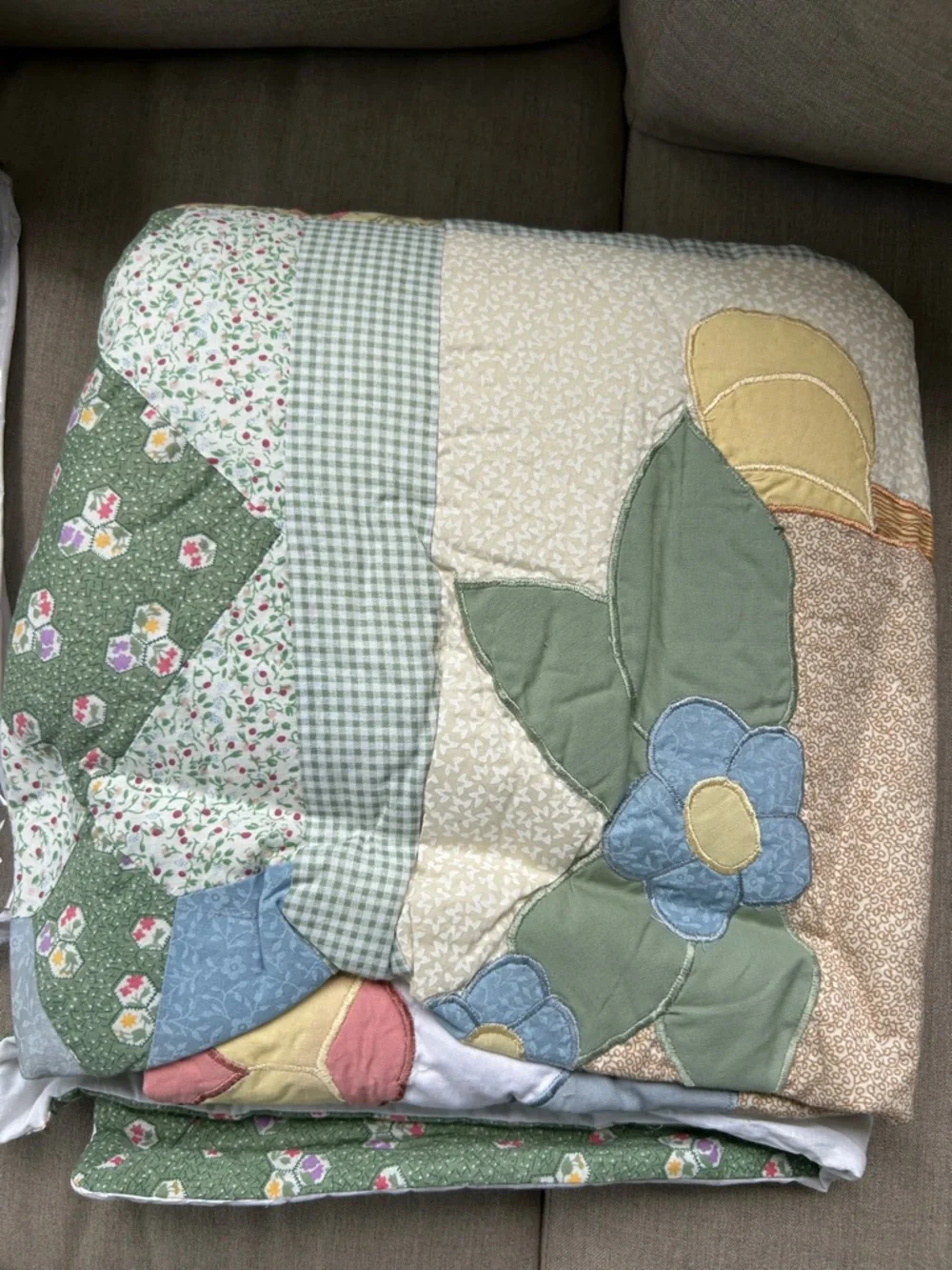 Lion & Lamb Quilted Patchwork Throw in colorful grannysquares nursery zoo ark